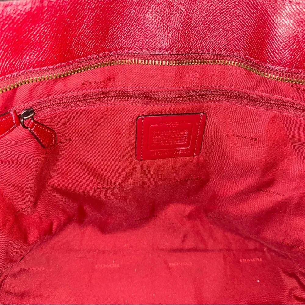 Coach Burgundy Leather Tote - Picture 6 of 12